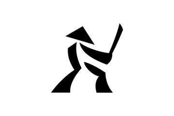 logo ninja with sword
