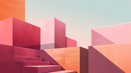 Fototapeta premium Minimalistic Harmony: Abstract Architectural Symmetry