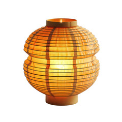 Elegant orange paper lantern with a warm glow, ideal for home decor, festive celebrations, and creating a cozy atmosphere. transparent backgrounds