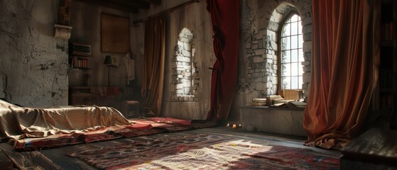 Architectural bedroom Medieval Fortress
