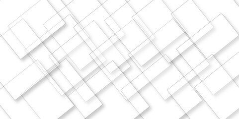 Abstract retro pattern seamless light white geometric square and line vector background. White and gray geometric square technology seamless white banner concept for business and presentation purpose