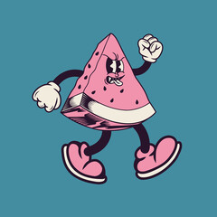 Retro character design from watermelon