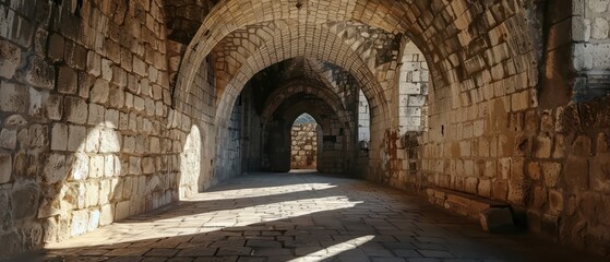 Fototapeta premium Architectural prison caves in Medieval Fortress