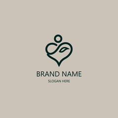 Vector logo design, linear style logotype - baby care and health