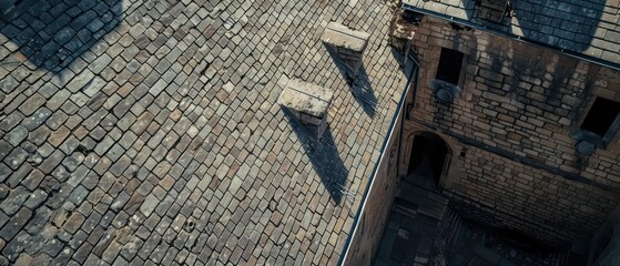 architectural roof in medieval fortress