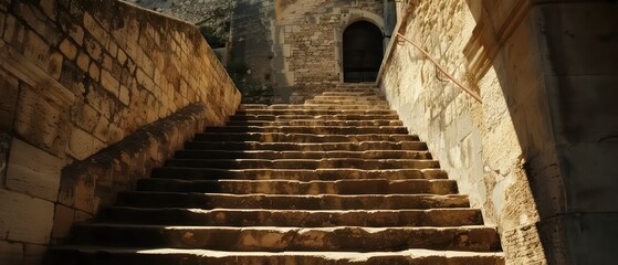 architectural stair in medieval fortress