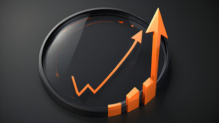A vector style graph concept in 3d, light colours, light orange colour, soft, pastel, bar charts, pie charts, visualization, line graph