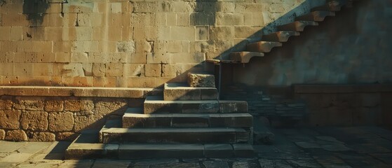 architectural stair in medieval fortress