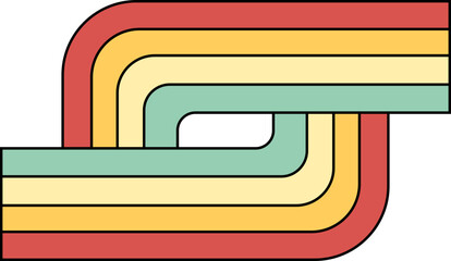 Retro Rainbow Cartoon Element