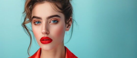 model with a captivating hairstyle complementing a unique facial feature, radiating confidence and allure