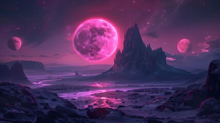 Planet Jupiter with its many moons