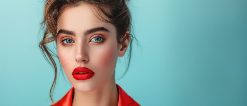 model with a captivating hairstyle complementing a unique facial feature, radiating confidence and allure