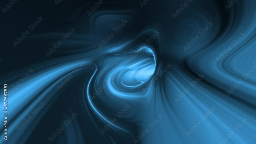 Poster abstract fly inside dark blue tunnel with lines textures loop animation.