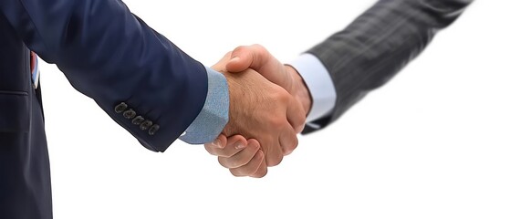 businessman handshake, white background