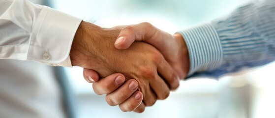 Obraz premium businessman handshake, office background