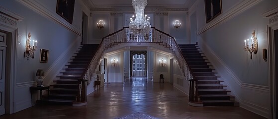 Fototapeta premium Interior of a grand old mansion hallway room
