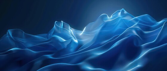 Obraz premium blue abstract moving smoothed lines with futuristic glowing effect