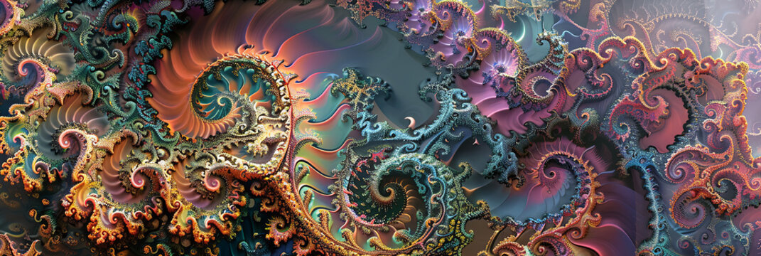mandelbulb fractal with intricate patterns and colors, generative AI