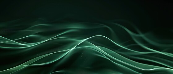 Obraz premium green teal abstract moving smoothed lines with futuristic glowing effect