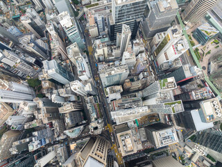 Top view of Hong Kong in central district