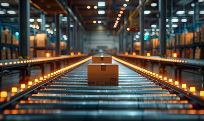Modern warehouses with automated conveyor belt sorting mechanisms that use advanced artificial intelligence technology to efficiently process parcels and prepare them for delivery