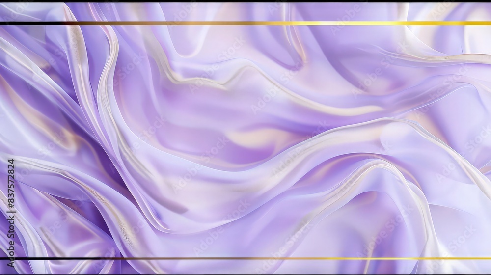 Poster a dreamy lavender background with a glossy golden and black frame border, adding a touch of elegance