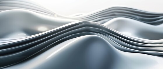 dark white abstract moving smoothed lines with futuristic glowing effect