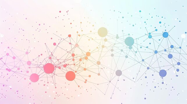 Data network flat design front view connectivity theme animation colored pastel