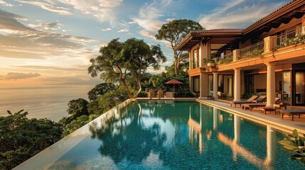 Fototapeta premium Luxurious Hotels: Escape to luxurious hotels that offer unparalleled comfort and service, nestled in some of the world's most desirable locations.