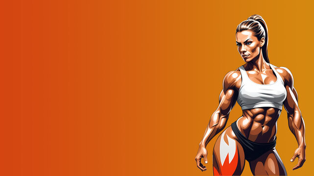 Muscular and well trained Woman, Ideal for Fitness Branding