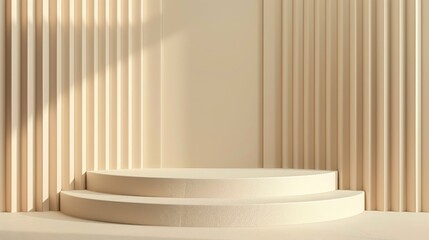 Fototapeta premium 3D beige gradient exhibition space