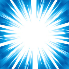 Fototapeta premium 青色のグラデーションの集中線