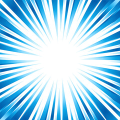 青色のグラデーションの集中線