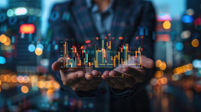 digital business technology investment graph represents prosperity business development