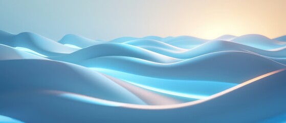 light blue moving smoothed lines with abstract futuristic glowing effect