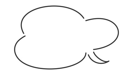 複数丸吹き出しのモノクロ線画