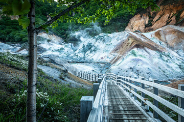 the various landscapes of a volcanic valley