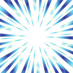 キラキラした青色のグラデーションの集中線