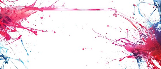 broken brushstroke neon-punk livestream overlay border template in the style of red blue gradient background