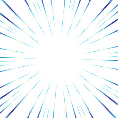 Obraz premium キラキラした青色のグラデーションの集中線