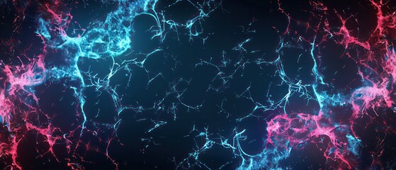broken brushstroke neon-punk livestream overlay border template in the style of red blue  