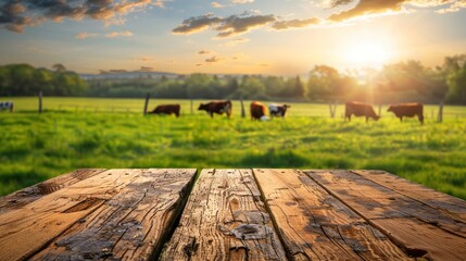 empty wooden table top blur