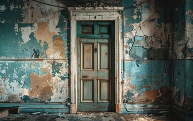 old door in old abandoned house