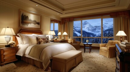 Fototapeta premium Luxurious Hotels: Escape to luxurious hotels that offer unparalleled comfort and service, nestled in some of the world's most desirable locations.