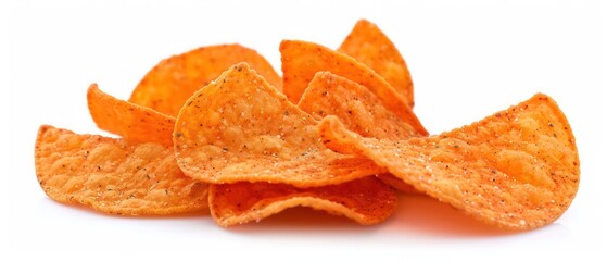 nachos tortillas  mexican food snacks, white background