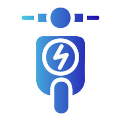 Electric scooter icon with glyph gradient style