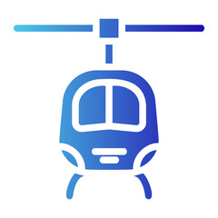Helicopter icon with gradient glyph style