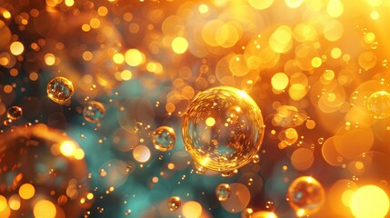 Holographic golden bubble tea, futuristic, cityscape background, vibrant 8K , high-resolution, ultra HD,up32K HD