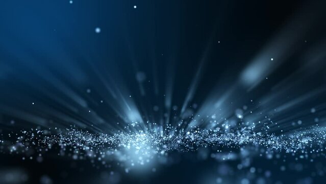 Glitter light white particles stage and light shine. Flickering particles with bokeh effect.