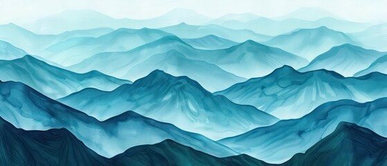 Obraz premium blue mountains abstract digital seamless pattern nostalgic landscapes